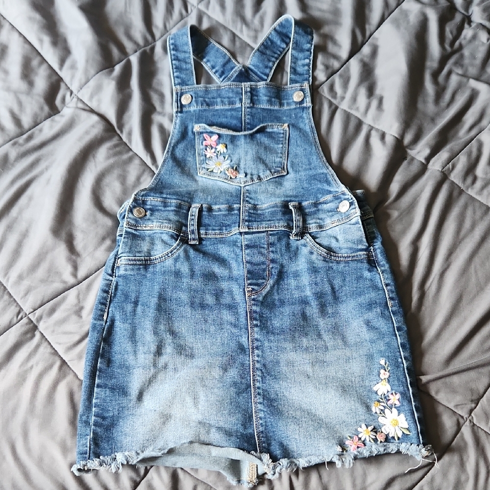 Jumping Beans Blue Floral Kids Overalls